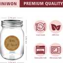 PINIWON Mason Jars 16 oz with Airtight Lids and Bands, 15 Pack Regular Mouth Canning Jars, Clear Glass Pint Jars for Canning, Pickling, Food Storage, DIY Projects, 24 Labels, Brush & String Included
