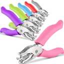 Emraw Premium Single Hole Paper Punch Cushion Grip Heavy Duty Hole Puncher for Greeting Cards Scrapbook Notebook Puncher Craft Paper Hand Tool Pack of 6