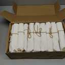 Pre Rolled Napkin and Bamboo Cutlery Set - 50Pack Bamboo Utensils/Compostable Cutlery(50 Forks, 50 Knives, 50 Spoons, 50 Napkins), Biodegradable Wrapped Cutlery for Party, Wedding, Events