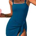 ANRABESS Swimsuits for Women One Piece Swim Dress Tummy Control Bathing Suit Full Coverage Wrap Skirt Tie Knot 2026 Swimwear (Blue, XL)