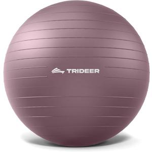 Trideer Exercise Ball Yoga Ball – Office Seating & Balance Ball Chair, Stability Ball for Pilates, Physical Therapy, Core Training & Balance Improvement & Stretching (L(23-26ines/58-65cm), Rosy Morning Glow)