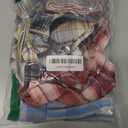 4 Pcs Cute Plaid Dog Dress Set with Bow Tie Harness & Leash for Small Dogs, Puppy Clothes for Girls Outfits (S,Dark Color)