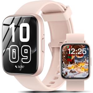 DIVElink Smart Watches for Women Men, 1.83" HD 2025 Smartwatch with 100 Sports Modes, Heart Rate/Sleep Monitor, IP68 Waterproof, Bluetooth Call & Music Control for iPhone/Android (Pink)