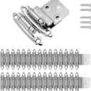 3/8" Self Closing Inset Cabinet Hinges, 15 Pairs(30 Pack) Brushed Satin Nickel Cabinet Door Hinges for Kitchen/Bathroom/Furniture Cabinets&Doors