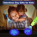 24 Pack Valentines Day Gifts for Kids,Invisible Ink Pen with UV Light and Space Astronaut Valentines Cards Bulk Spy Pen for Kids Boys Girls Classroom Exchange Prizes Party Favors Toys