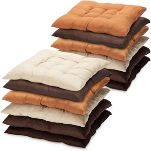 Geetery 12 Pcs Floor Pillows Bulk Seating Cushions for Floor Chair 15.7'' Large Meditation Cushion for Yoga Living Room Tatami Bedroom Balcony Office (Coffee Color,Square)