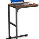 Kitsure Side Table - C-Shaped Small End Tables for Living Room & Bedroom, Rustic-Style Narrow Couch Table for Small Spaces, Leveling Feet Attached, 15.7"×11.8"×24.0"