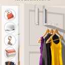 2-Packs Over the Door Hanger Hooks with Extra Anti-slip Pads, Metal Folding Clothes Drying Racks for Laundry, Dorm, Portable Space Saving Coat Towels Organizer Rack for Travel, Hanging Storage