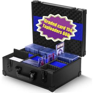 Graded Card Case Storage Box Trading Cards Storages Box For Toploaders Sports Slab Hold 150 Magnetic Cards or 660 Toploaders
