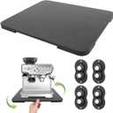 Appliance Slider 360 Rolling Tray for Coffee Maker - Bamboo Countertop Sliding Tray for Kitchen Appliances Espresso Machine Accessories Coffee Pot Counter Sliders Mat with Wheels (15.7"13") (Black)