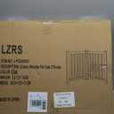 LZRS 2-Panel Wooden Free Standing Foldable Dog Gate Indoor  Solid Hardwood 24" High, Step-Over Safety Pet Gate for Doorways, Stairs & Small Spaces - Indoor Use, Oak