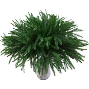 18" Real Touch Norfolk Pine Stems for Christmas Decoration, Artificial Pine Branches Greenery Stems for Vase, Christmas Picks for Xmas Tree,Wreath,Table,Planter,DIY Home Decor (12 Pcs Pine Branches)