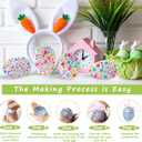 Glynisyz 25 PCS Easter DIY Eggs,DIY Glitter Gem Foam Easter Eggs Hanging Decorations Craft Kit with Rope DIY Painting Decorating Basket Fillers Gift Easter Party Favors