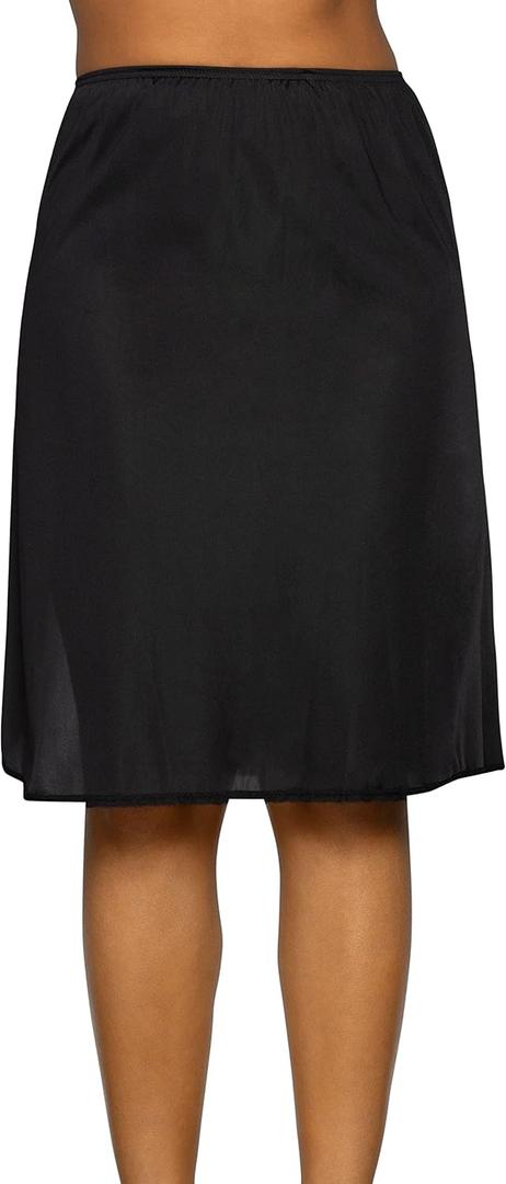 Vanity Fair Women's Anti-Static Nylon Half Slip for Under Dresses, (Medium, 24 Inch - Single Slit - Black)