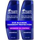 Head & Shoulders AntiDandruff Shampoo with 1% Selenium Sulfide, Clinical Strength Advanced Oil Control Twin Pack, Seborrheic Dermatitis Relief, Oily Scalp, 13.5 fl oz Each