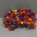 VitalCozy 24 Pcs 118 ft Cinco De Mayo Garland Yarn Mexican Pom Pom Garland Decorations Colorful Mexican Tassel Party Decoration Fiesta Rainbow Hanging Strand Fiesta Party Decor Wool Ball Decor