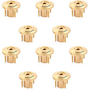 Brass Wood Deck Anchor Kit for Pool Safety Cover Heavy Duty Anchor with Collar & 4 Screws for In-Ground Swimming Pool Mesh & Winter Covers (Wood Deck Only) - Pack of 10