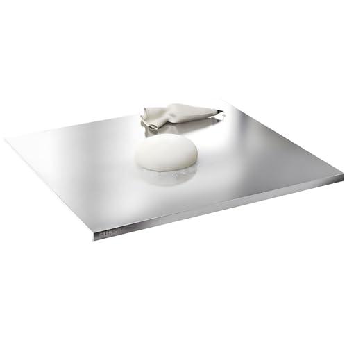 Stainless Steel Cutting Boards for Kitchen,304 Stainless Steel Chopping Boards with Lip and Non-slip silicone pad for Countertop Cutting Meats Fruits,Easy To Clean (15.7 * 19.6 * 0.06inch)