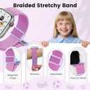 sylacor Braided Stretchy Band with Case Compatible with Kids Apple Watch Band (Purple, 38mm)