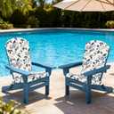 LVTXIII Adirondack Chair Cushions 48x20x2.5 Inch, Water Repellent, Fade Resistant, High Back Outdoor Rocking Chair Cushions for Patio Furniture, 2 Pack, Sketch Peony