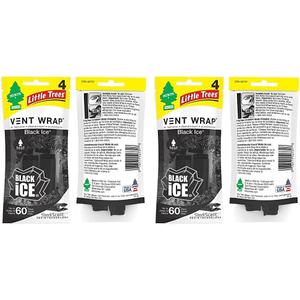 LITTLE TREES Car Freshner Black ICE Rectangle AIR FRESHENER RP 4 CT (Pack of 2)