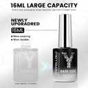 2 x YOKE FELLOW Base Coat Nail Polish - 16ML No Wipe Base Coat for Soak Off LED Nail Lamp Nail Polish Gel Upgraded Long-Lasting DIY Home and Nail Salon