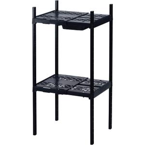LockerMate Double Locker Shelf, Adjustable Width and Height to Fit Most School Lockers, Black, 27 inches x 1 inch x 2 inches