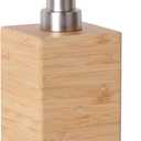 Bamboo Soap Dispenser with Anti-Slip Pads and Stylish Horizontal Wood Grain, Hand Dispenser for Bathroom, Kitchen, Dish, Lotion, Shampoo, Liquid Soap (7 Oz)