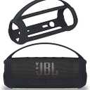 JCHPINE Silicone Cover Case for JBL Flip 6 Portable Bluetooth Speaker, Protective Carrying Holder for JBL Flip 6 Speaker Accessories (Black Case)