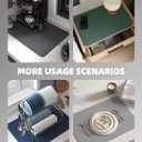 Color&Geometry Dish Drying Mats for Kitchen Counter, Dish Drying Rack Mat Strong Absorbent Water and Quick Dry , Kitchen Counter Mat Non Slip, Black Coffee Maker Mat, 16"X24"