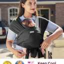 Momcozy Baby Carrier AirMesh - The Perfect Summer Water Sling for Newborns to Toddler 8-35 lbs - Cooling, Breathable and Lightweight Baby Wrap, Nice for Summer, Pool, Beach, Swimming, Black