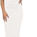HUUSA Women's Sexy Sleeveless Cut Out Slim Bodycon Dress Crewneck Crisscross Twist Ruched Slit Ribbed Knit Tank Midi Dress XL