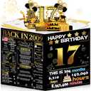 Joycard 17th Birthday Card for Girl Boy, 3D Pop Up Happy Birthday Gift for Daughter Son, Funny 17 Year Old Birthday Decorations for Grandson Granddaughter, Back in 2009 Laser Gold Retro Theme