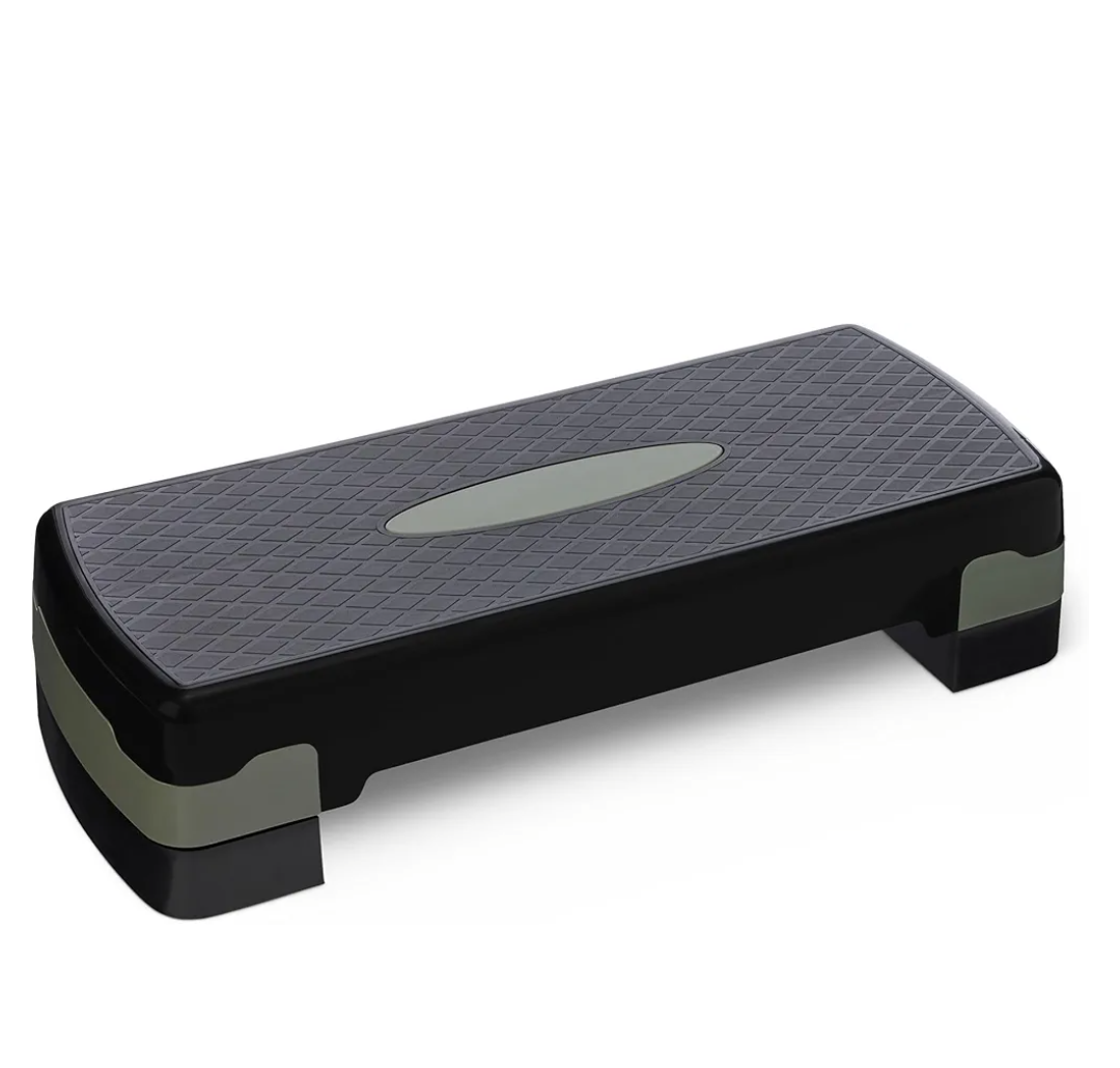 Amazon Basics Aerobic Exercise Step Platform, Adjustable Workout Stepper At Home, 27", Black/Grey
