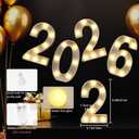 Marquee Numbers 2026 Light Up Numbers for 2026 Prom Graduation Marquee Letters Class of 2026 Light Up Sign Decorations for Party Sign 20 60th Birthday Wedding Signage Prom Decor Christmas New Years Decorations