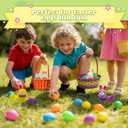 Abakuku 12 Pcs Prefilled Easter Eggs Plush Toy, 2.35in Bright Colorful Eggs Prefilled with Variety Plush Bunnies Easter Basket Stuffers Party Favors Gift Bags