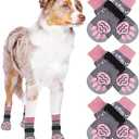 EXPAWLORER 6PCS Anti-Slip Dog Socks to Prevent Licking Paws,Dog Shoes for Hot Pavement,Best Paw Protector Traction Control on Hardwood Floor,Dog Booties for Puppy Small Medium Large Senior Dogs