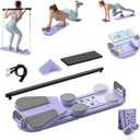 Pilates Board, Portable Home Gym for Women, Multifunctional Pilates Workout Equipment Include Ab Board, Ab Core Trainer, Resistance Bands, Abs Core Workout Equipment