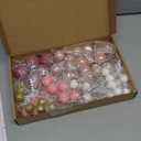 BOUBONI 60Pcs Glitter Cake Balls Decorations Foam Cake Topper Balls Mini Balloon Cupcake Toppers for Cake Decorating Birthday Baby Shower Party (Glitter Pink Gold White)