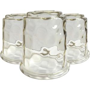 3 Pack Light Fixtures Replacement, Globe Shaped Hammer Glass Clear Amber Glass Shade for Pendant Light Vanity Wall Sconce, E26 Base 1-5/8 Inch Fitter, 5.7 inches x 5.8 inches