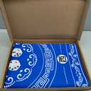 Mahjong Mat - Elegant Blue with Lace Trim | Non-Slip Rubber Gaming Mat & Noise Reducer | for Mahjong Tiles, Poker, Cards, Dominoes, Board Games | 32.4x32.4 Inch
