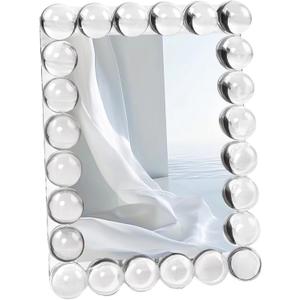 5x7 Clear Bubble Crystal Picture Frame,with 24 Clear Balls,Crystal Standing Photo Frame,Exquisite Desk Craft,Vertical Display,for Office and Home