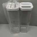 MR.SIGA 2 Pack Airtight Food Storage Container Set, BPA Free Kitchen Pantry Organization Canisters, One-handed Airtight Cereal Spaghetti Storage Containers, 2.1 L / 72oz, White