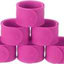 uxcell Silicone Snap Bracelets, Slap Bracelets Bulk Wristbands for DIY Goodie Bag Fillers Crafts Classroom (Rose red)