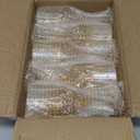 7OZ Plastic Wine Glasses, 48Pcs Amber Reusable Drinking Cups Vintage Champagne Flutes, Plastic Crystal Water Goblets for Parties Stemmed Shatterproof Drinking Glasses for Wedding, Toasting Party