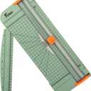 Firbon A4 Paper Cutter 12 Inch Titanium Straight Paper Trimmer with Side Ruler for Scrapbooking Craft, Paper, Coupon, Label, Cardstock (Morandi)