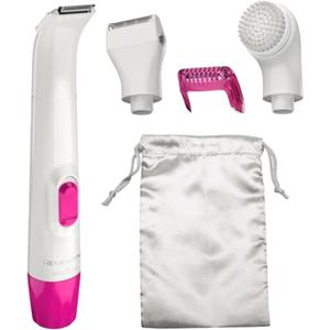 Remington Smooth & Silky Body & Bikini Kit, Cordless bikini trimmer and shaver for women, Waterproof for grooming in the shower, White/Pink