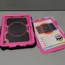 SEYMAC stock Case for iPad (A16) 11th/10th Generation 11''/10.9'' 2025/2022, Full-Body Drop Protection Case with Screen Protector & 360° Rotate Hand Strap/Stand, Pink+Black