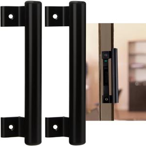 Sliding Door Pull - 8" Metal Replacement Handle (2Pack) - Black Aluminum Alloy Hardware for Old/Damaged Door Pull