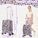 Kid's Luggage Set 2 Piece Suitcase Set Hardside Luggage with Spinner Wheels Girls Carry on Toddler Travel Rolling Suitcase with Neck Pillow Airline Approved